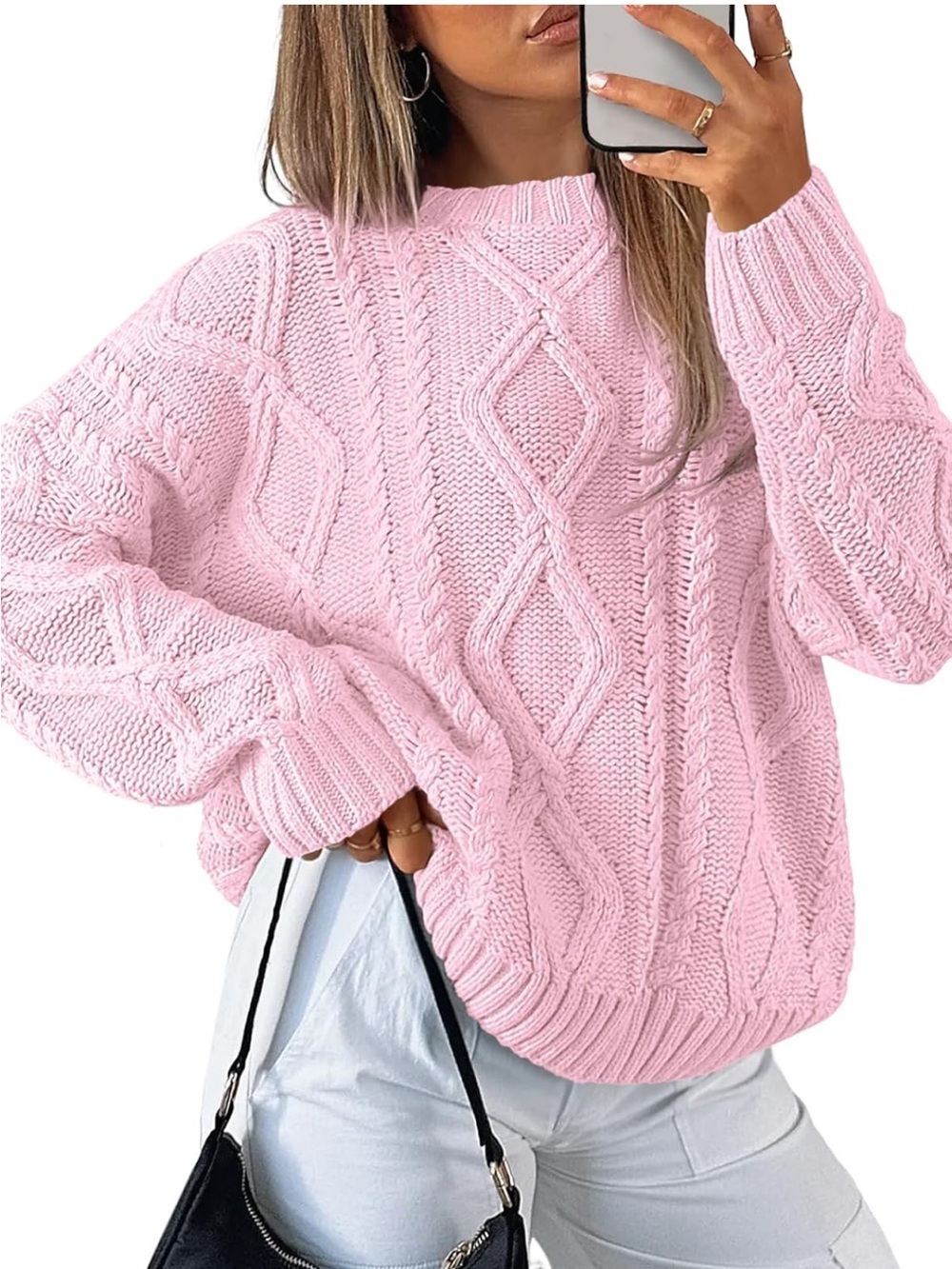Cotton Blend 🌸 Cable Knit Sweater - Picture 3 of 11
